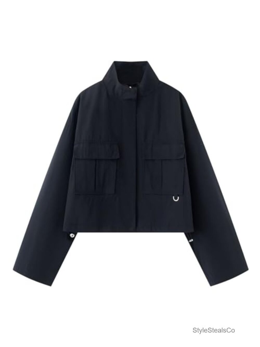 Women's Stand Collar Zip Up Lightweight Casual Jacket